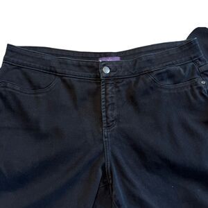 NYDJ Women's Black Velvet Pants Jeans Stretch Size 14P
